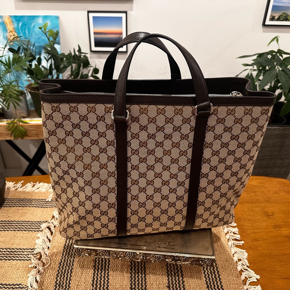 Gucci Cream Briefcase With Monogram Pattern And S… - image 2